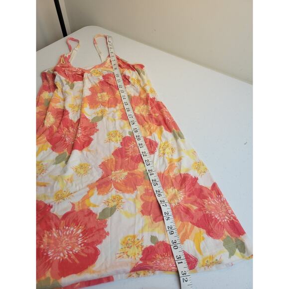 Ambrielle Orange Floral V-Neck Cami Chemise Slip Nightgown Medium - Picture 4 of 6